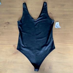 Abercrombie Faux Leather Bodysuit- Brand new